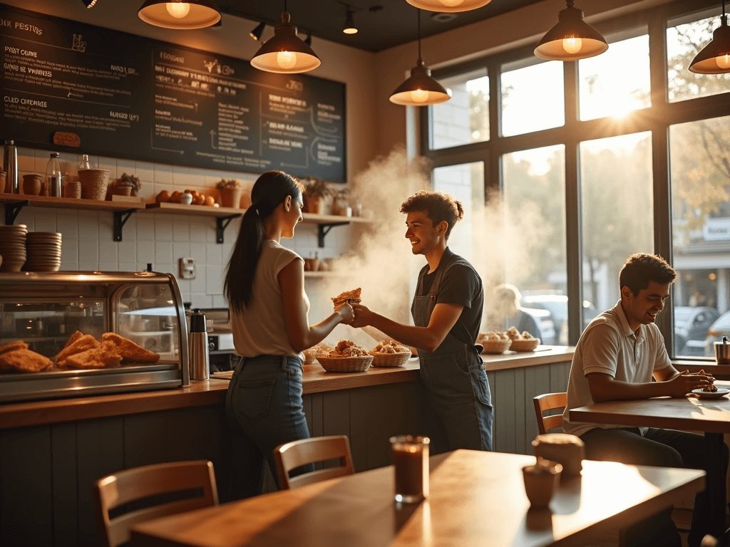 interior crepe shop Romania